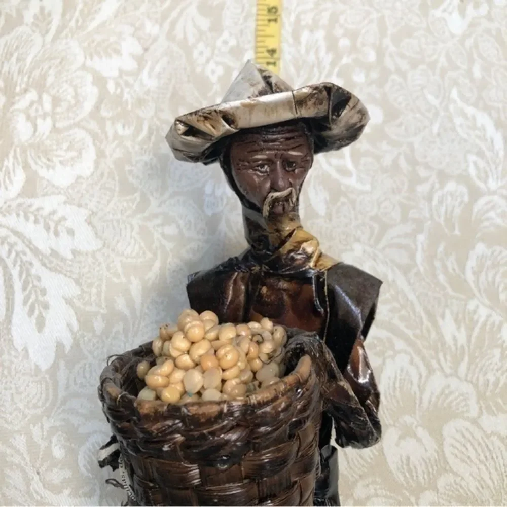 Mexican folk art paper machete old man‎ figurine Hispanic Latin handmade